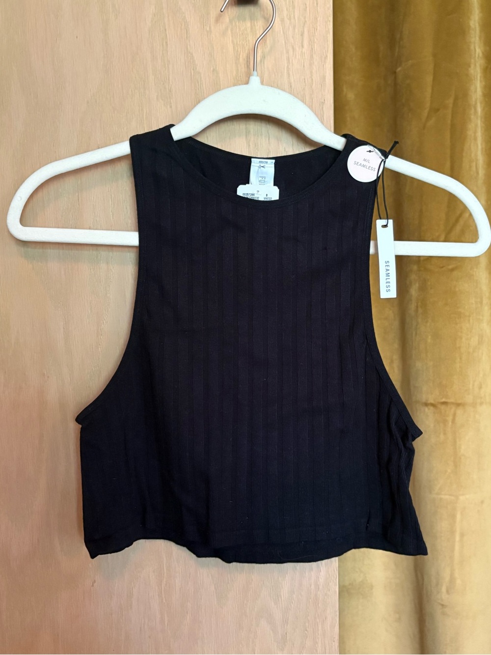 Forever 21 Black Ribbed Crop Tank